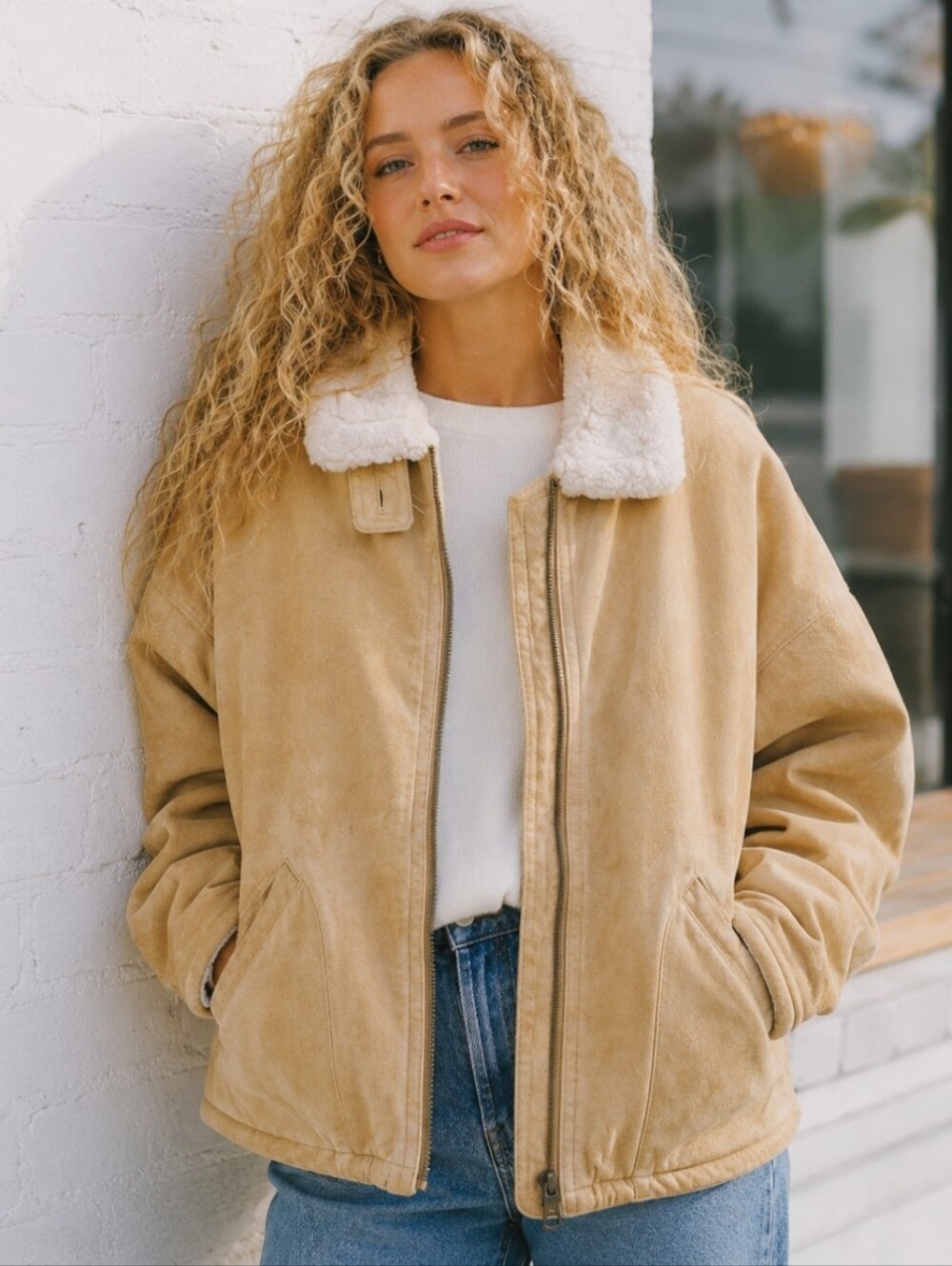 Vintage JNY Leather Parka Coat Fur Lined